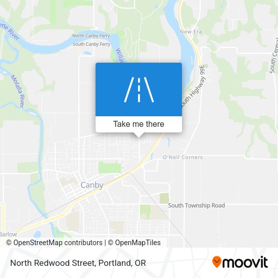 North Redwood Street map