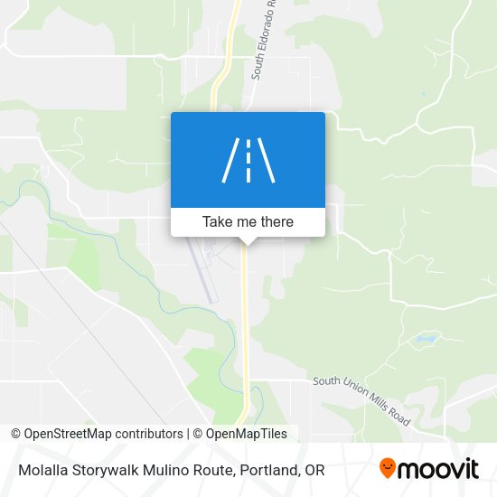 Mapa de Molalla Storywalk Mulino Route