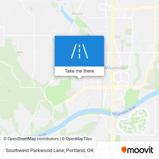 Southwest Parkwood Lane map