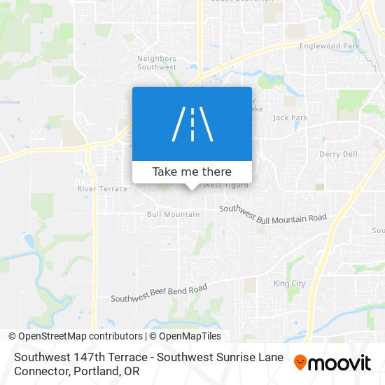 Southwest 147th Terrace - Southwest Sunrise Lane Connector map