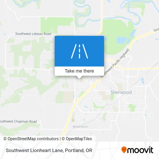 Southwest Lionheart Lane map