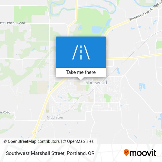 Southwest Marshall Street map