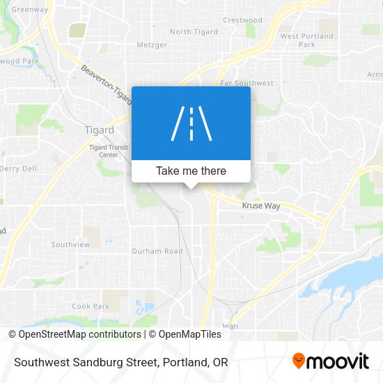 Southwest Sandburg Street map