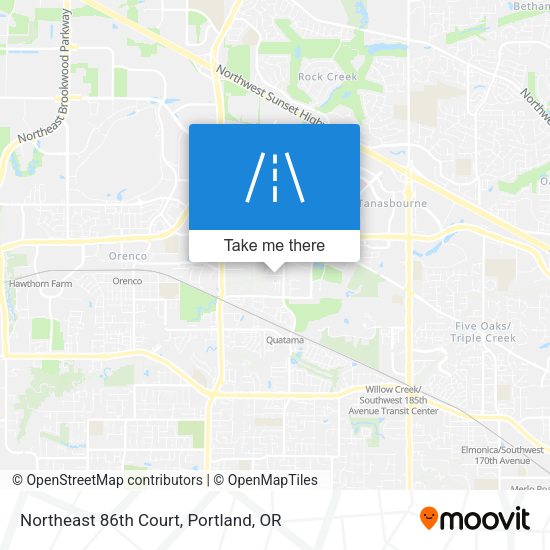 Northeast 86th Court map