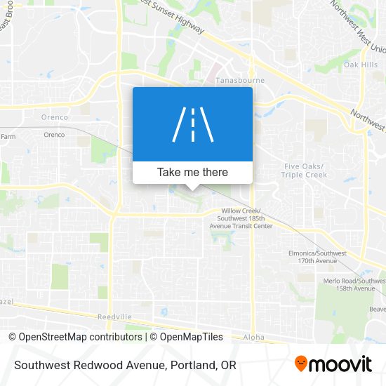 Southwest Redwood Avenue map