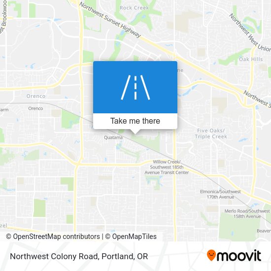 Northwest Colony Road map