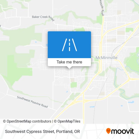 Southwest Cypress Street map