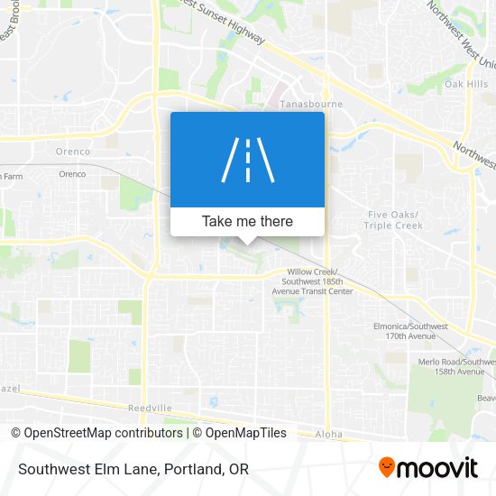 Southwest Elm Lane map
