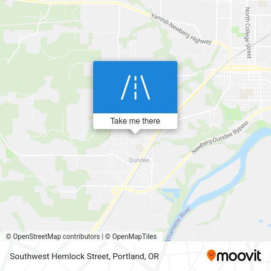 Southwest Hemlock Street map