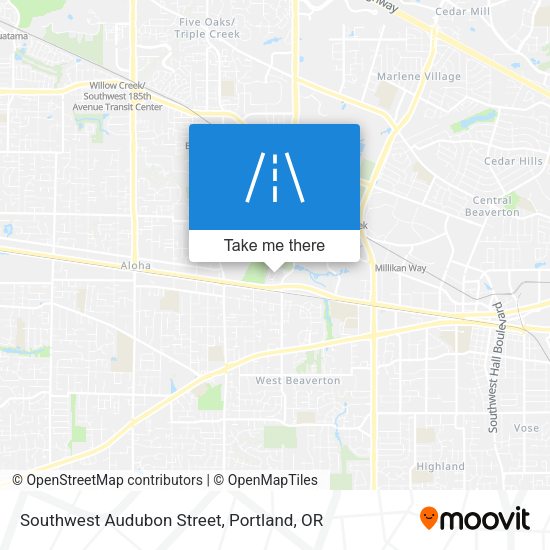 Southwest Audubon Street map