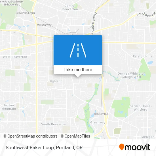 Southwest Baker Loop map