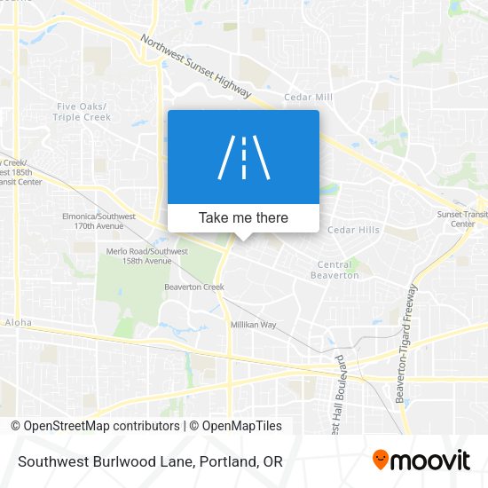 Southwest Burlwood Lane map