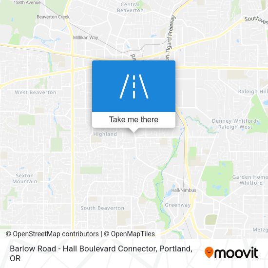 Barlow Road - Hall Boulevard Connector map