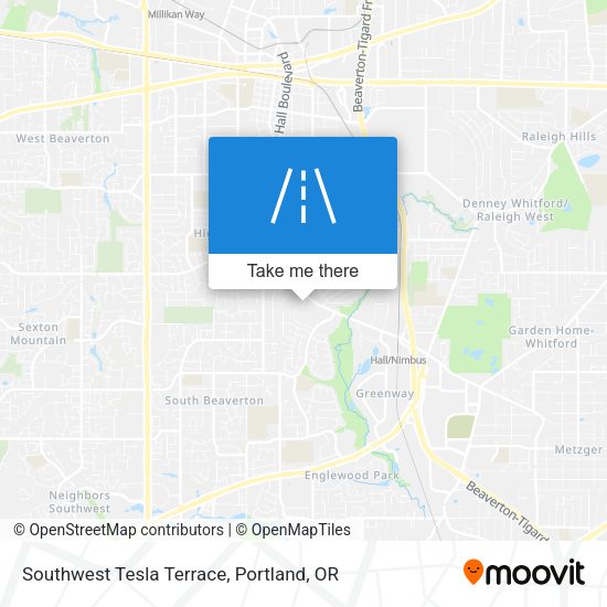 Southwest Tesla Terrace map