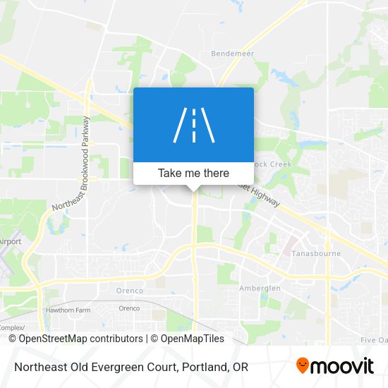 Northeast Old Evergreen Court map