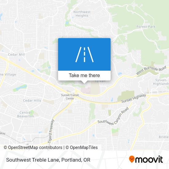 Southwest Treble Lane map