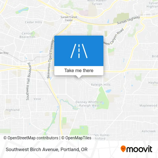 Southwest Birch Avenue map