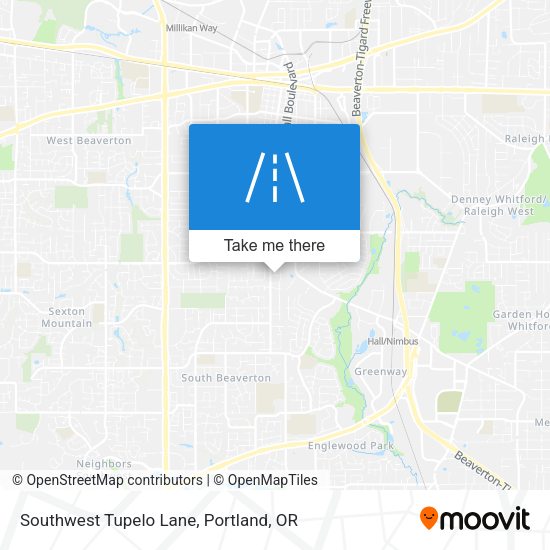 Southwest Tupelo Lane map