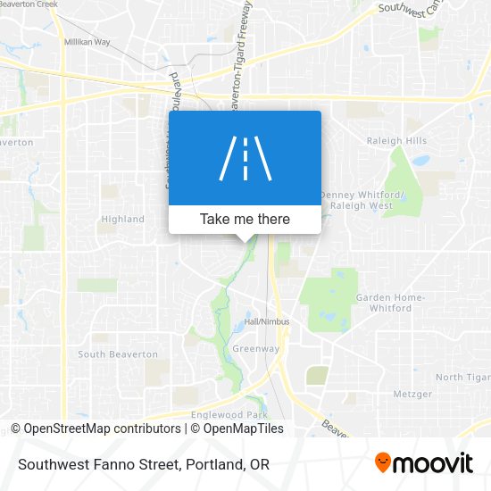 Southwest Fanno Street map