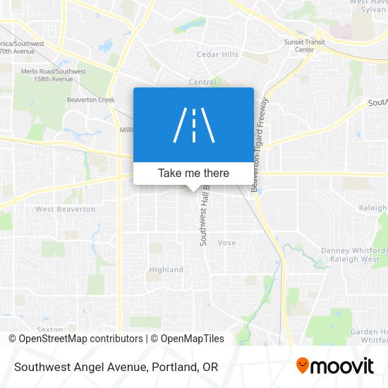Southwest Angel Avenue map