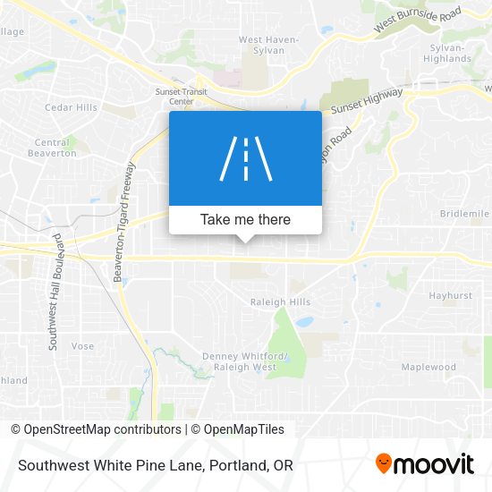 Southwest White Pine Lane map