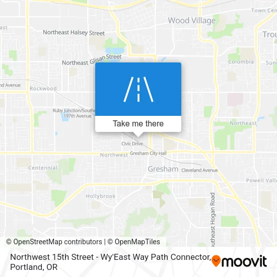 Northwest 15th Street - Wy'East Way Path Connector map