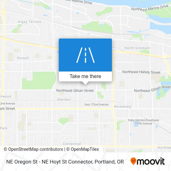 NE Oregon St - NE Hoyt St Connector map