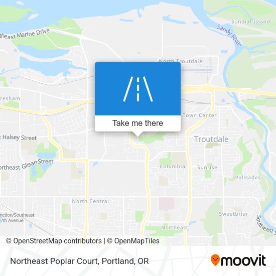 Northeast Poplar Court map
