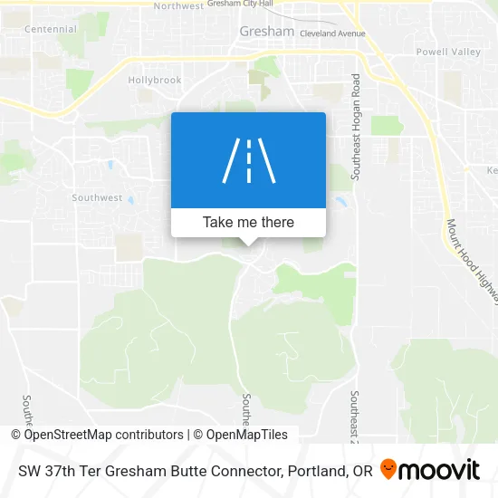 SW 37th Ter Gresham Butte Connector map