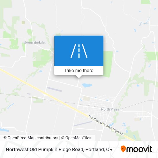 Northwest Old Pumpkin Ridge Road map
