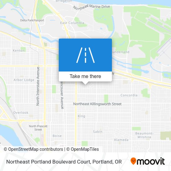 Northeast Portland Boulevard Court map