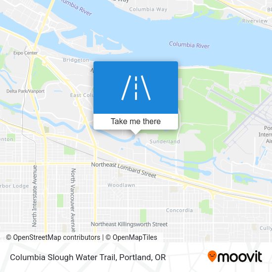 Mapa de Columbia Slough Water Trail