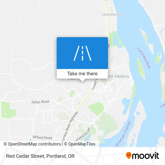 Red Cedar Street map