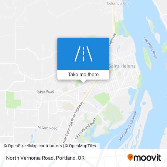 North Vernonia Road map