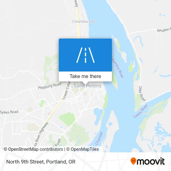 North 9th Street map