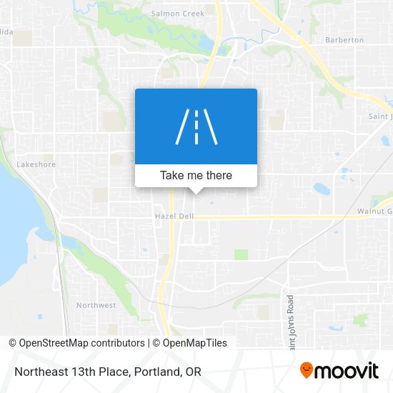 Northeast 13th Place map