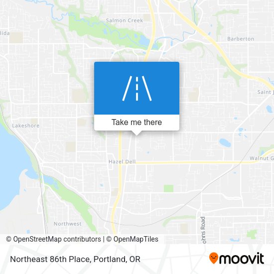 Northeast 86th Place map