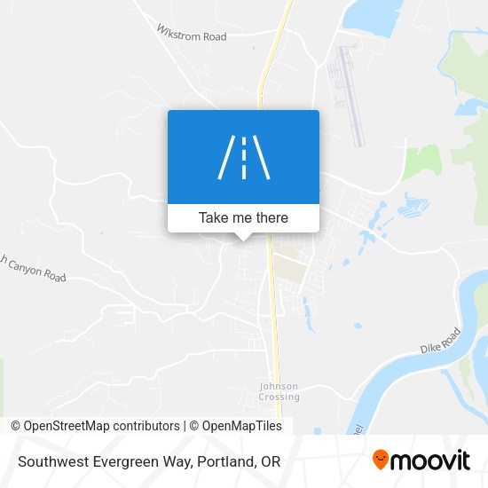 Southwest Evergreen Way map
