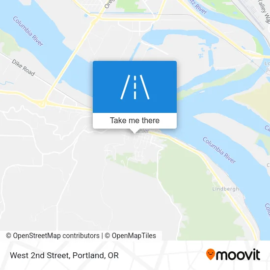 West 2nd Street map