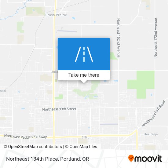 Northeast 134th Place map