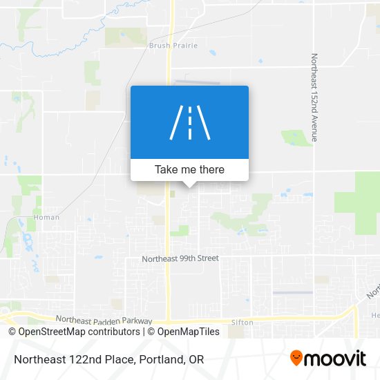 Northeast 122nd Place map