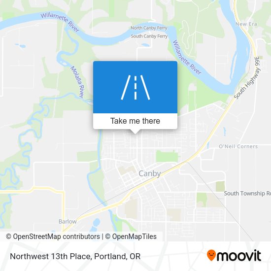 Northwest 13th Place map