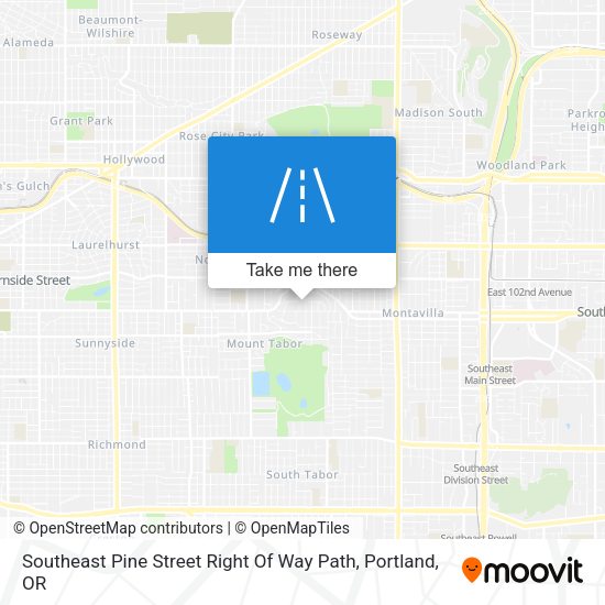 Mapa de Southeast Pine Street Right Of Way Path
