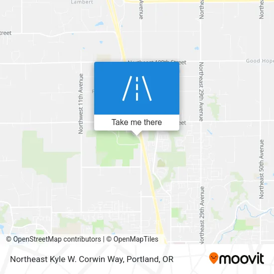 Northeast Kyle W. Corwin Way map