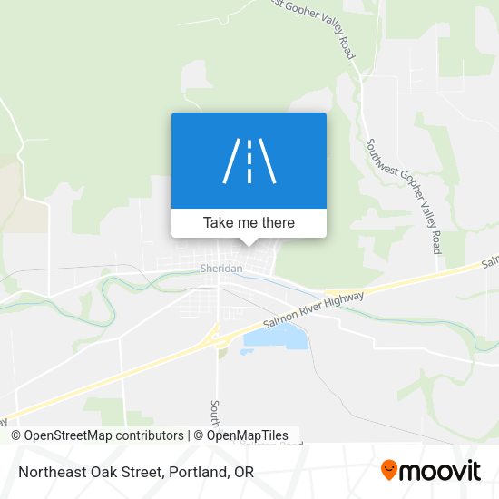 Northeast Oak Street map
