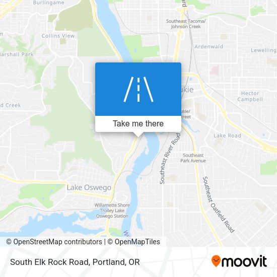 South Elk Rock Road map