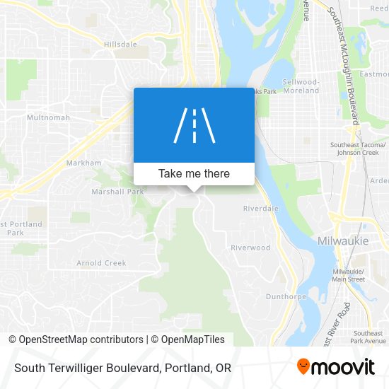 Mapa de South Terwilliger Boulevard