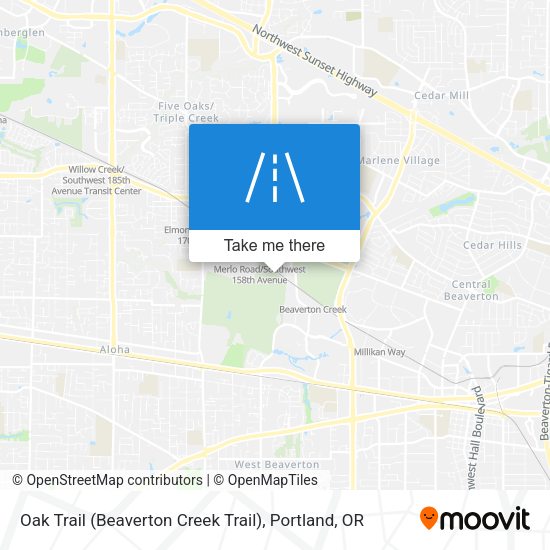 Oak Trail (Beaverton Creek Trail) map