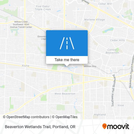 Beaverton Wetlands Trail map