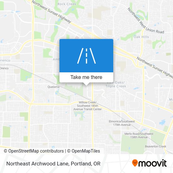 Northeast Archwood Lane map